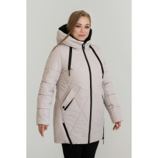 Жіноча зимова подовжена куртка Крісті молочний колір розмір 52