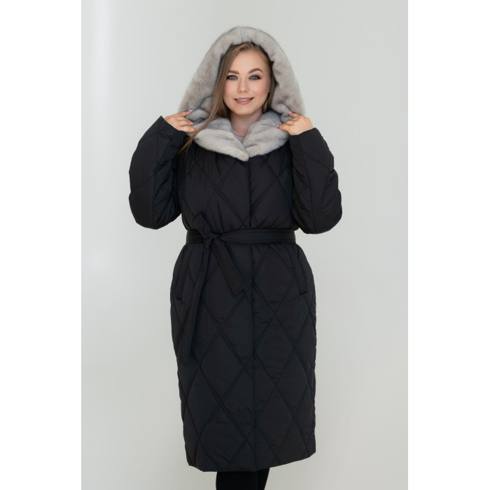 Жіноче зимове пальто «Заріна» чорного кольору розмір 54